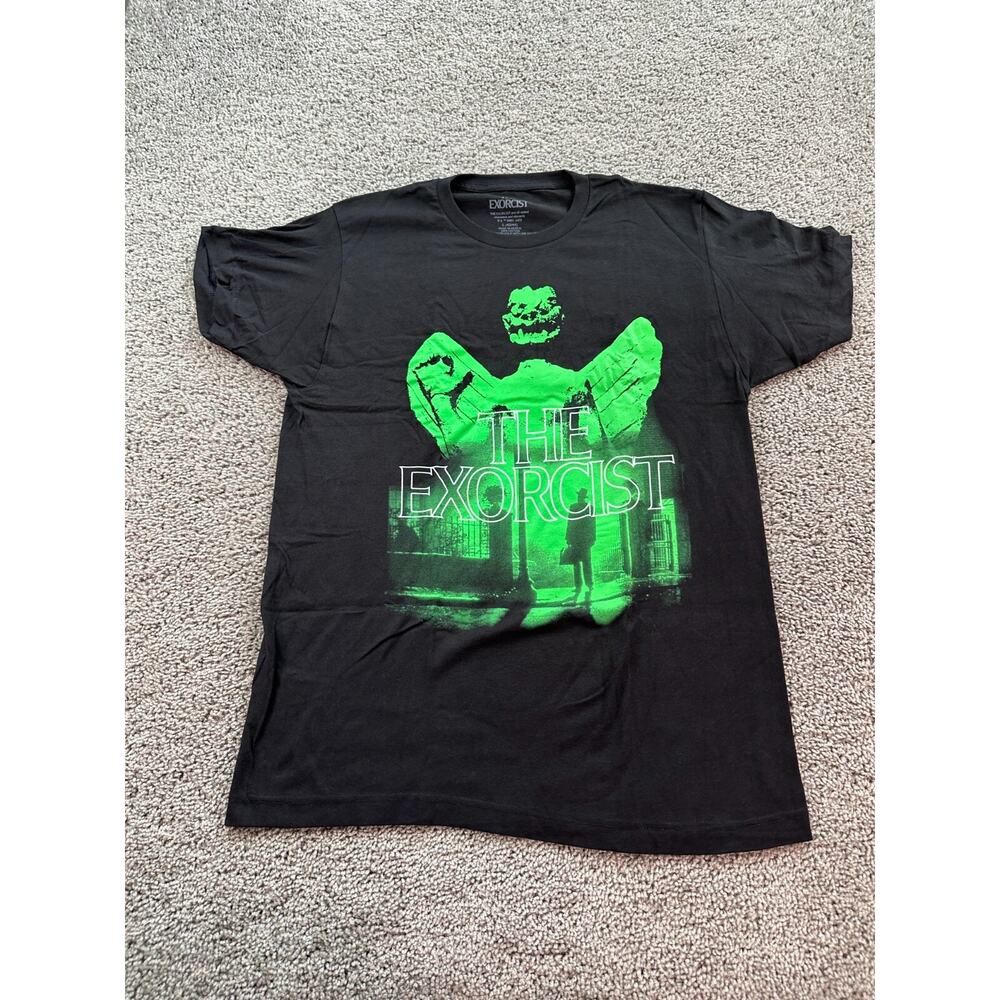 The Exorcist Shirt Mens Large Black Green Cover Photo Movie Horror Short Sleeve*